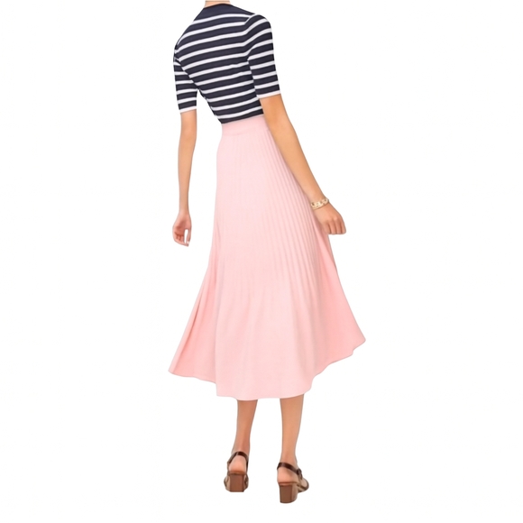 J.Crew Pleated Midi Skirt | 6 | Light Pink Flowy A-Line | Year-Round Versatile - Picture 3 of 8